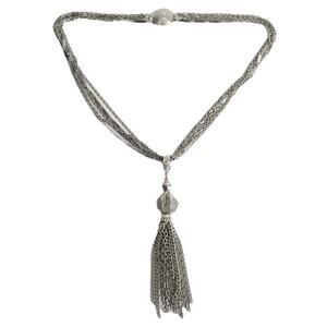 Vintage 60’s Tassel‎ Necklace Multi-Strand Silver